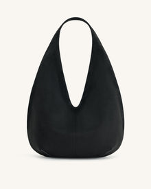 Dara Faux Suede Hobo Bag - Black