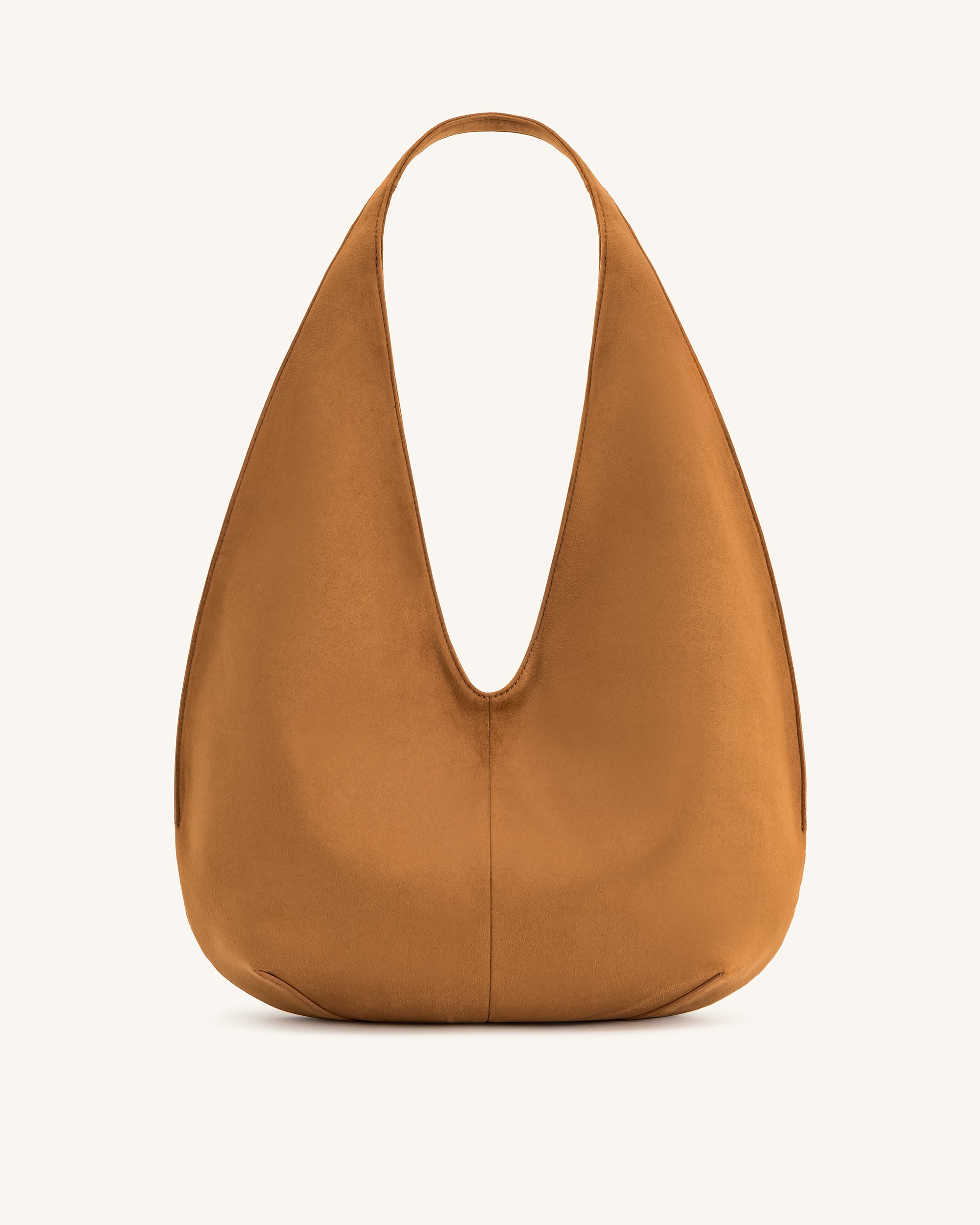 Dara Faux Suede Hobo Bag Yellowish Brown JW PEI