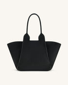 Cara Faux Suede Tote Bag - Black