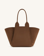 Cara Faux Suede Tote Bag - Mocha Brow