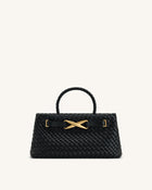 Elora Woven Tote Bag - Black