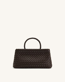 Elora Woven Tote Bag - Dark Brown