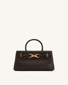 Elora Woven Tote Bag - Dark Brown