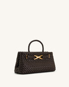 Elora Woven Tote Bag - Dark Brown