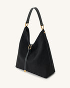 Aria Faux Suede Shoulder Bag - Black