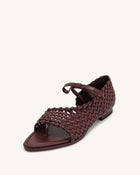 Jocelyn Weave Strap Flip-flops - Claret Red