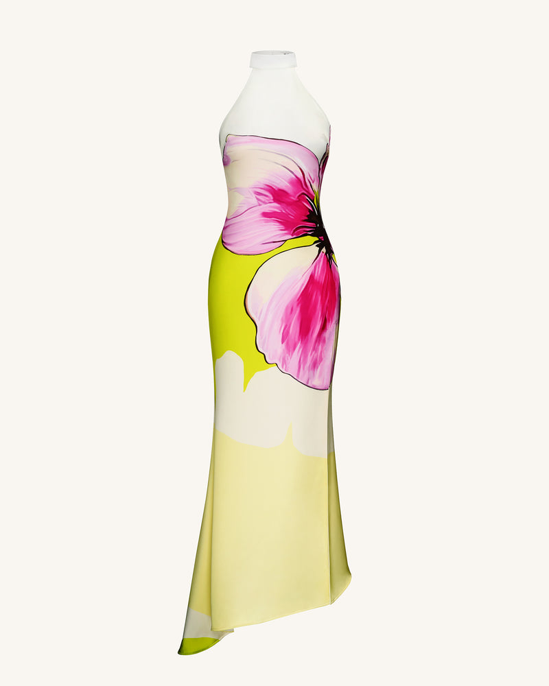 Olivia Floral Halter Gown - Multicolor