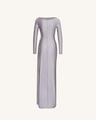 Amara Metallic Ruched Dress - Silver