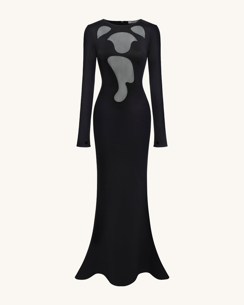 Ava Cutout Bodycon Gown - Black