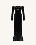 Allison Off-Shoulder Evening Gown - Black