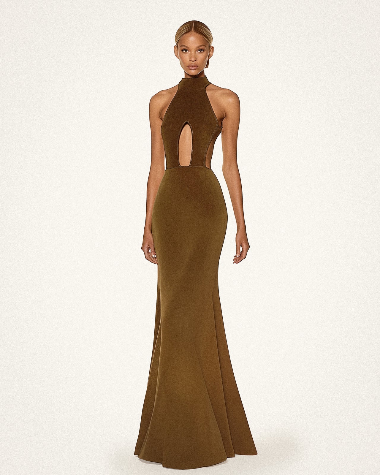 Taylor Halter Cutout Dress - Olive