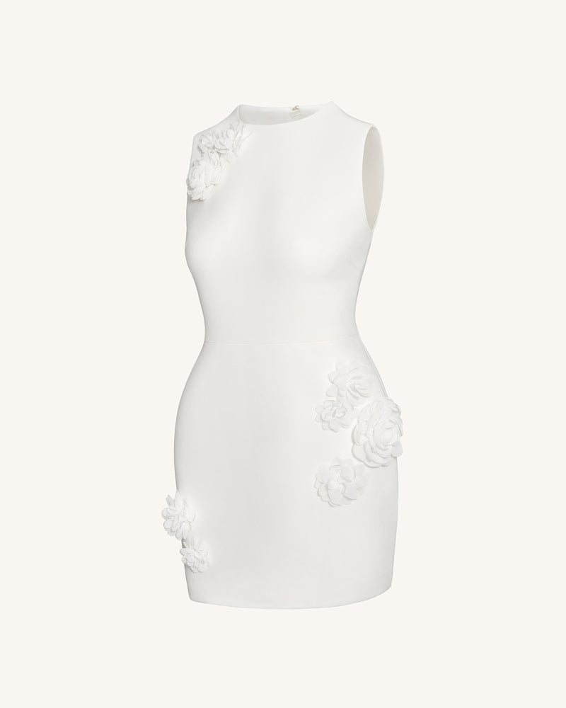 Blooming Beauty Evening Dress - White