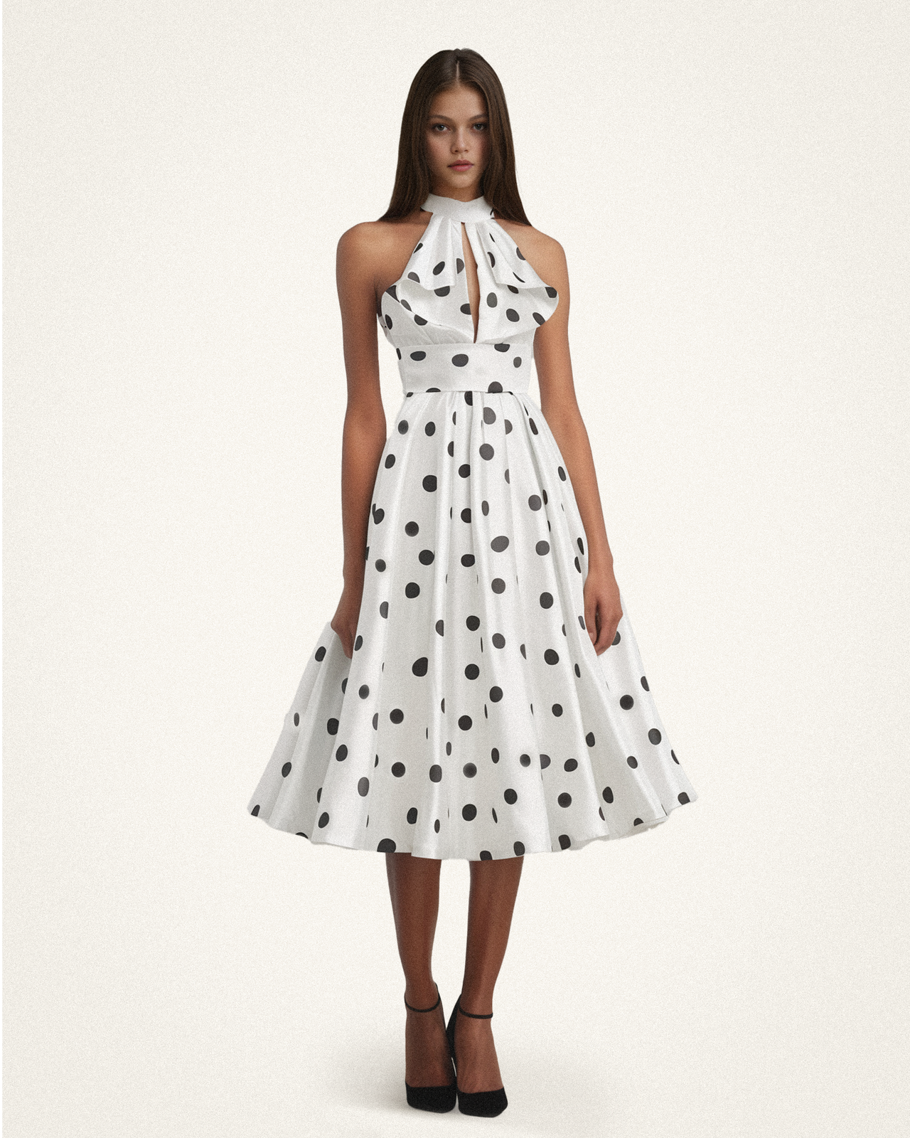 Nevaeh Polk Dot Maxi Dress - Black/White