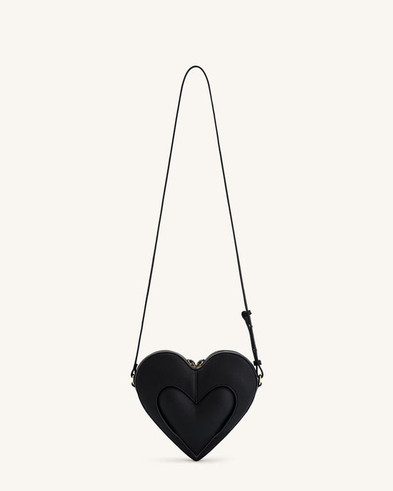 Francisca Heart Shaped Crossbody Bag - Black - JW PEI