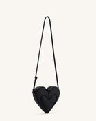 Francisca Heart Shaped Crossbody Bag - Black