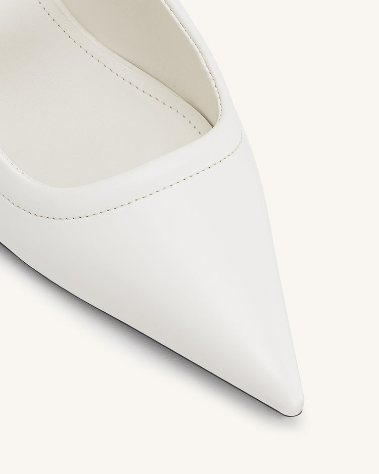 Helena Pierced Mules - White - JW PEI