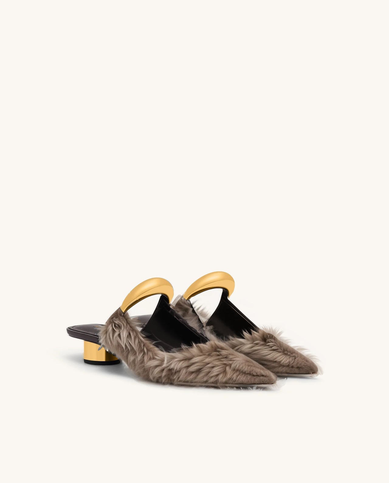 Helena Furry Slippers  - Brown