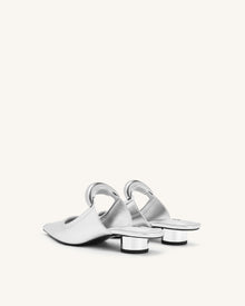 Helena  Pierced Mules - Silver