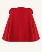 Clara Floral Applique Cape Coat - Red