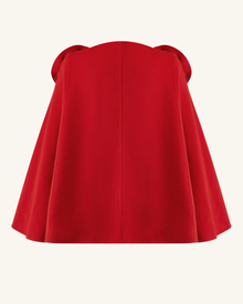 Clara Floral Applique Cape Coat - Red