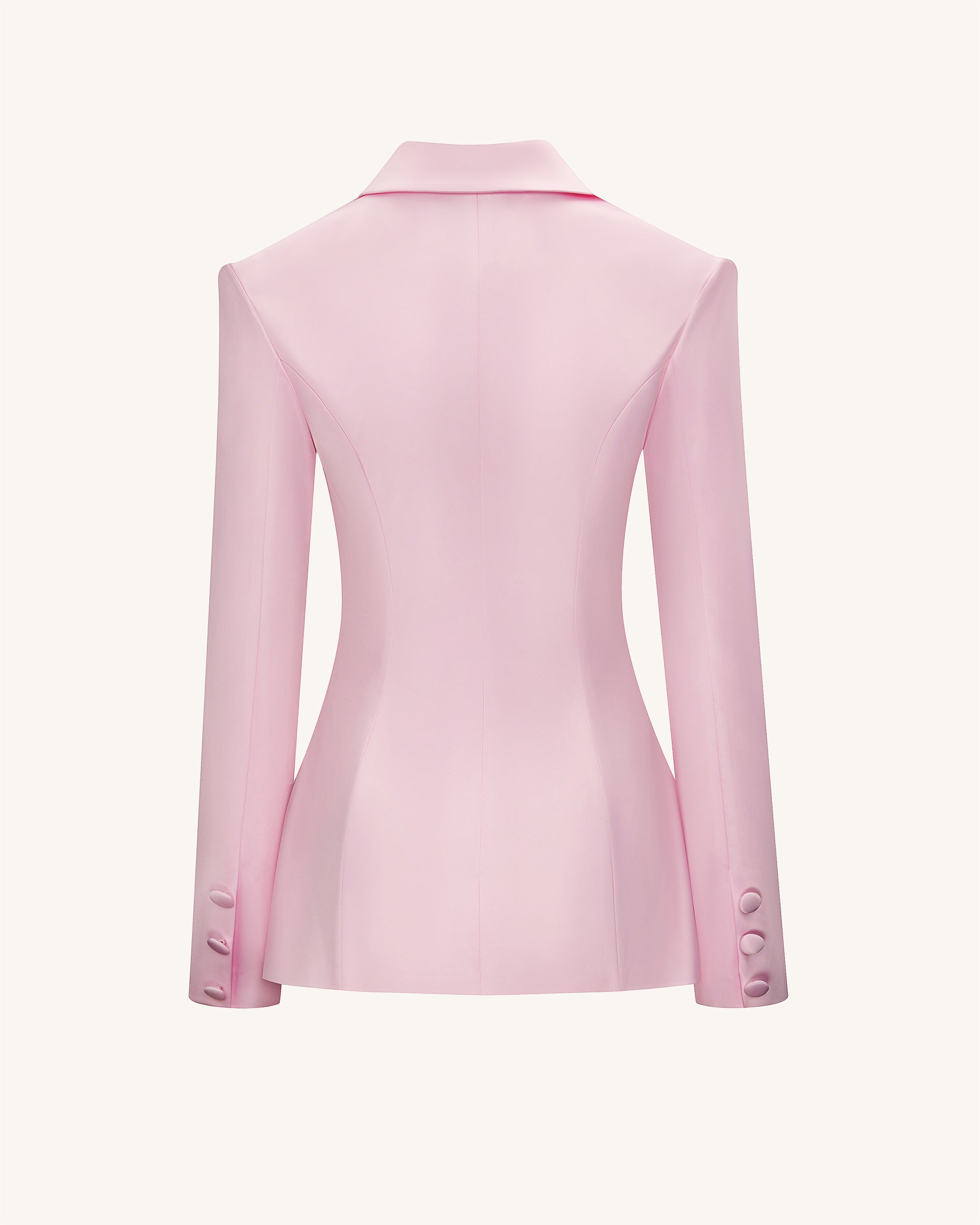 Lily Satin Double-Breasted Blazer Suit  - Pink