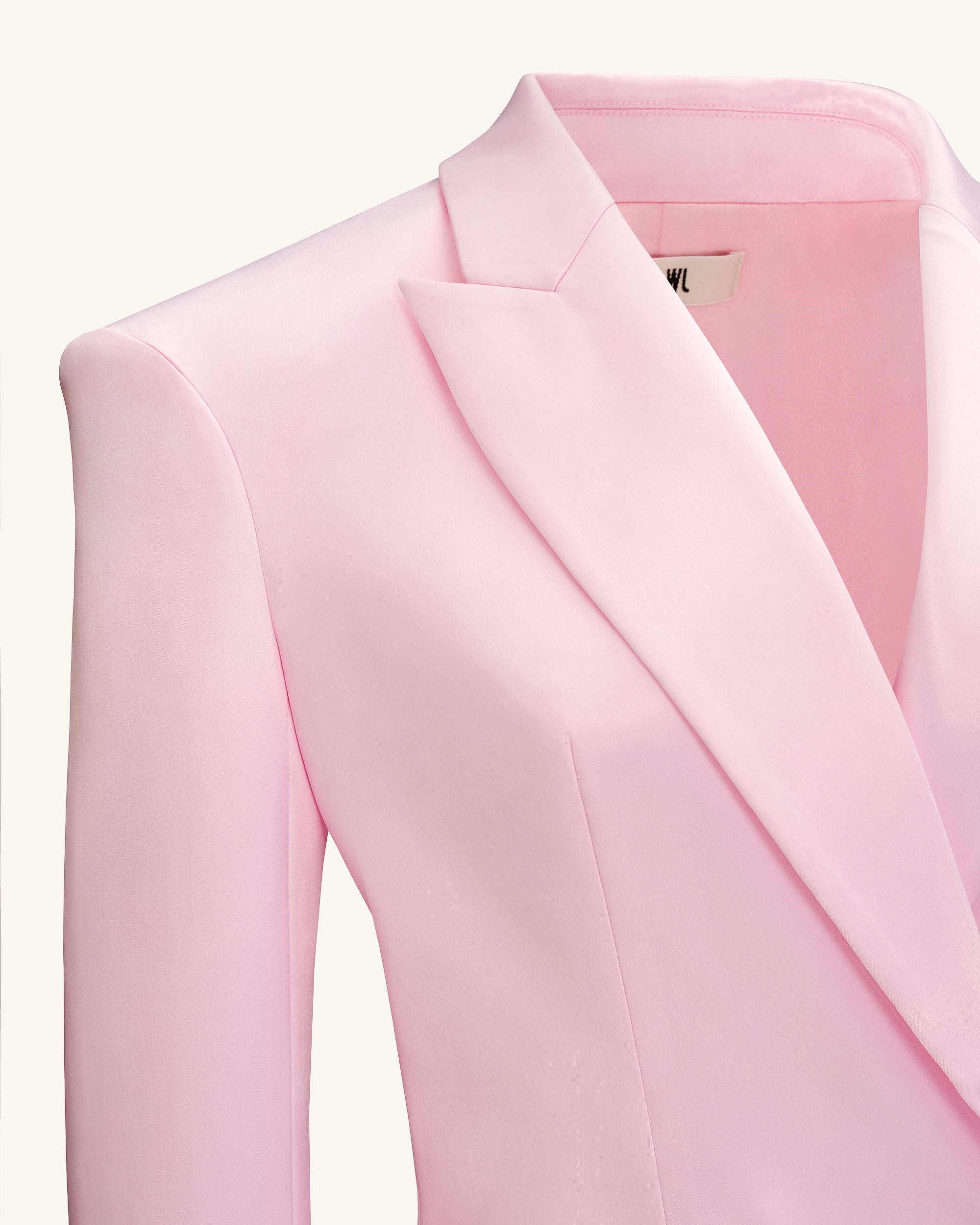 Lily Satin Double-Breasted Blazer Suit  - Pink