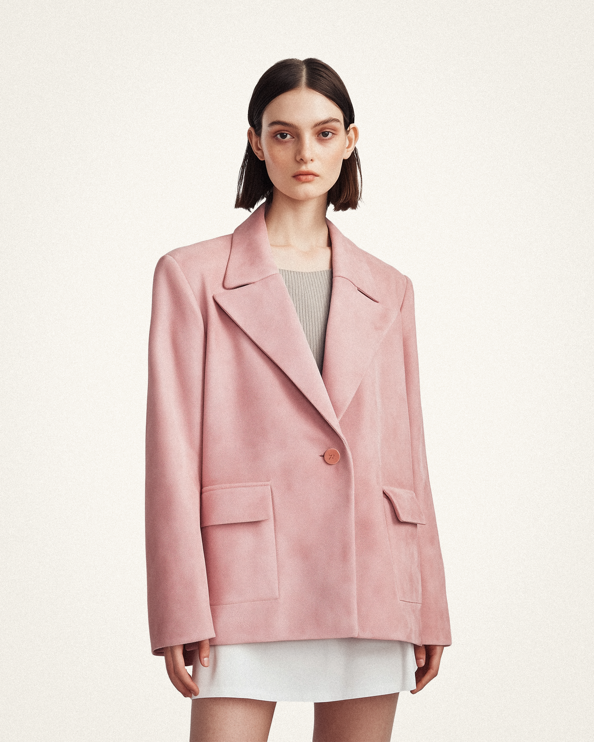 Hitomi Oversized Blazer Coat - Blush Pink