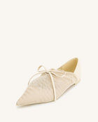 Reilly Fishnet Ballerina Flats - Beige