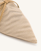 Reilly Fishnet Ballerina Flats - Apricot