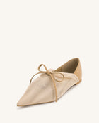 Reilly Fishnet Ballerina Flats - Apricot