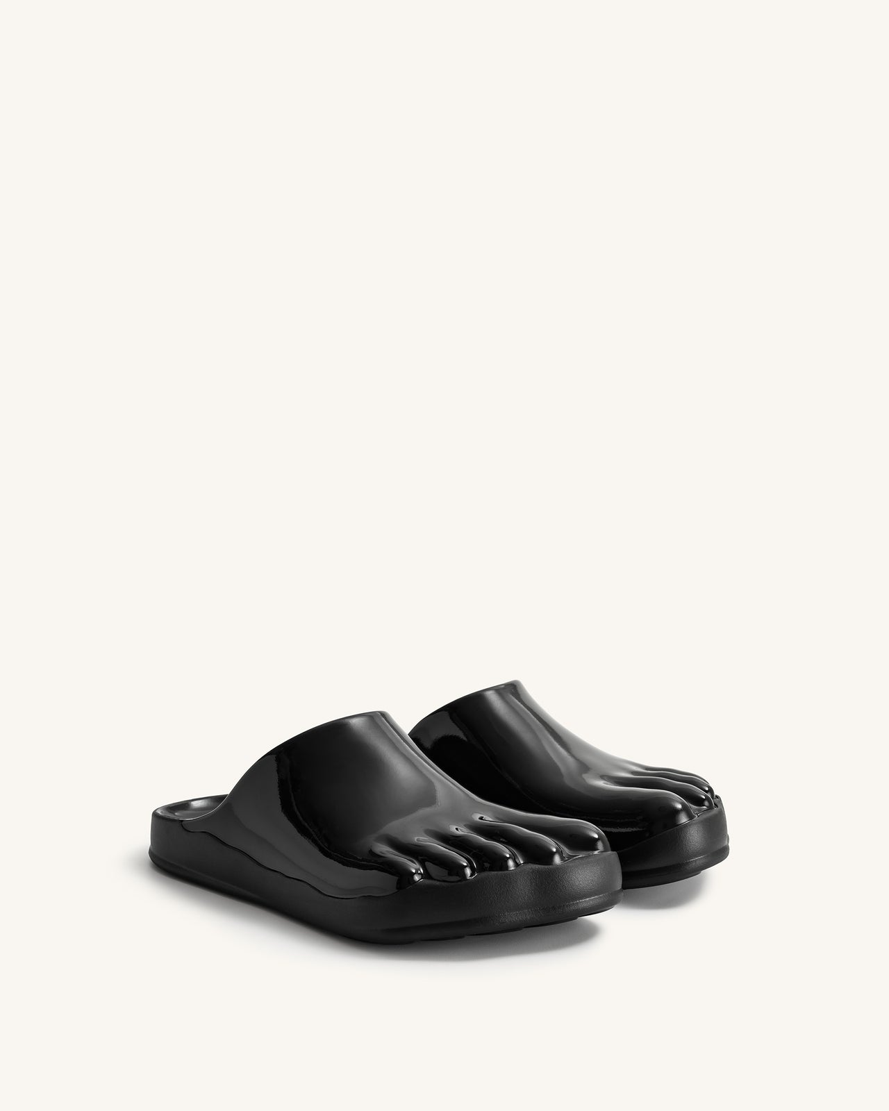 Hayley Toe Model Flat Mules - Black