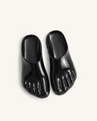 Hayley Toe Model Flat Mules - Black