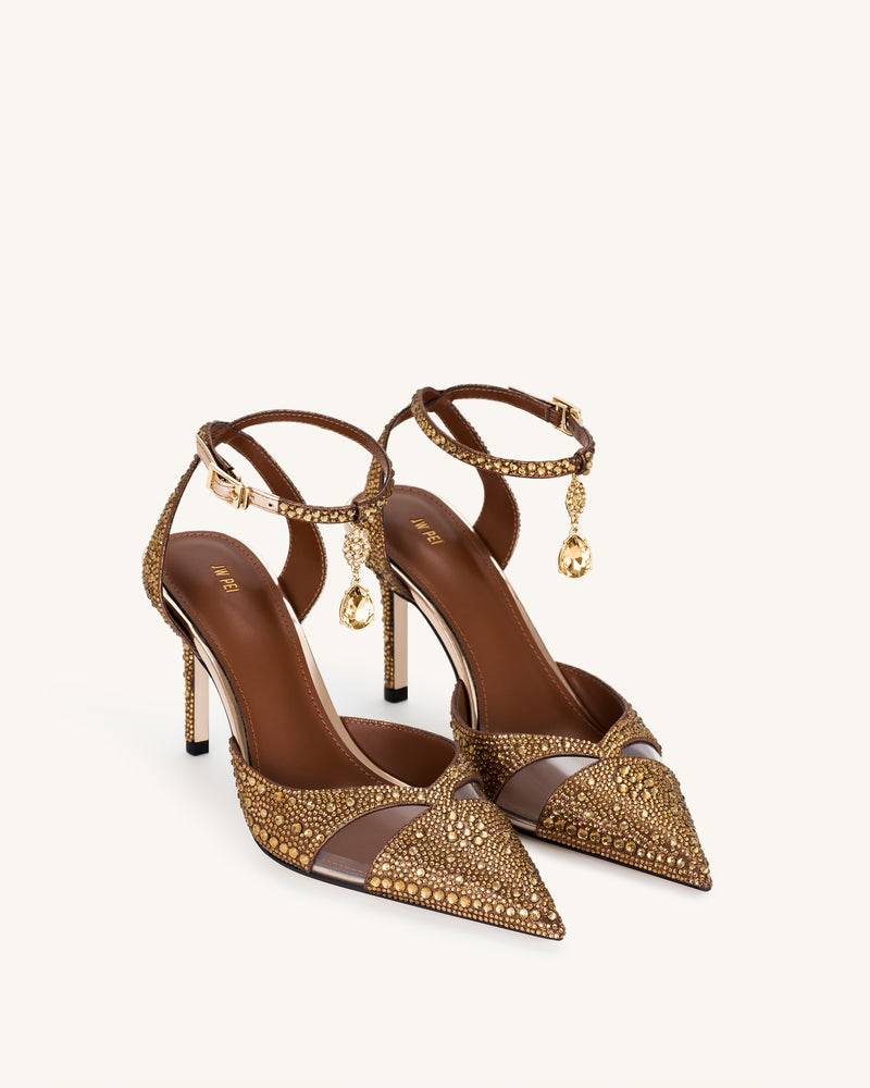 Haidi Artificial Crystal Pumps - Brown