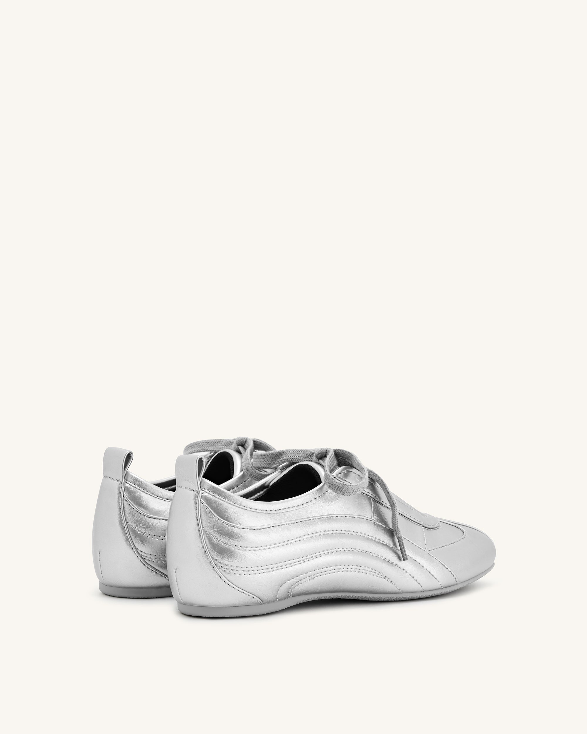 Ferne Streamlined Lustrous Sneakers  - Silver