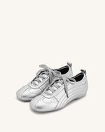 Ferne Streamlined Lustrous Sneakers  - Silver