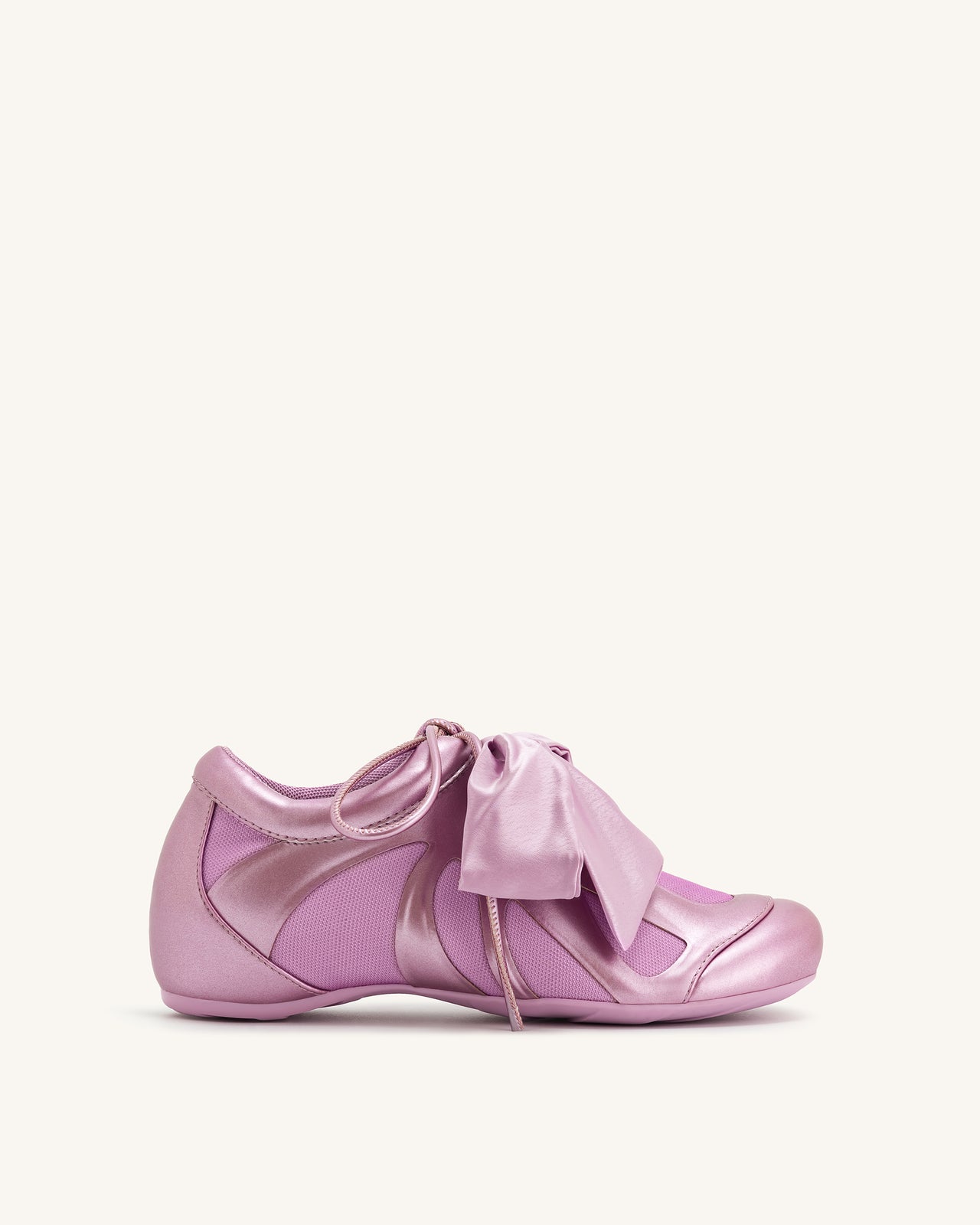 Rosie Metallic Bow Tie Low Top Sneakers - Pink