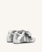 Rosie Metallic Bow Tie Low Top Sneakers - Silver