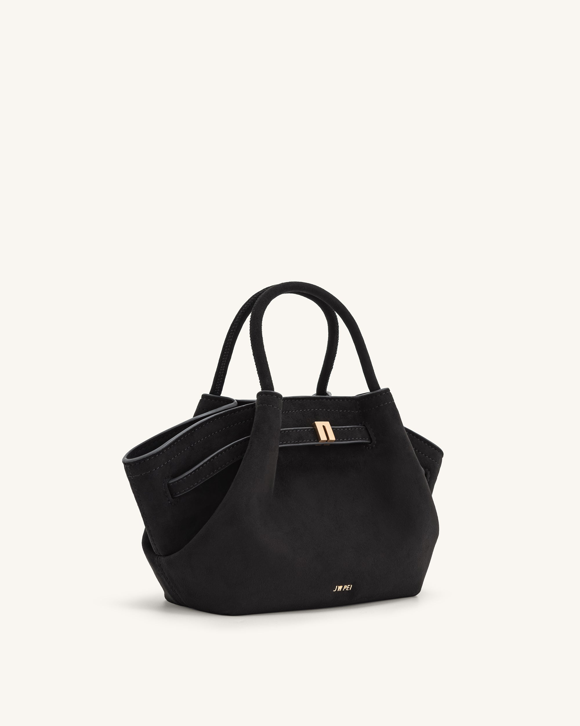 Hana Mini Faux Suede Tote Bag - Black