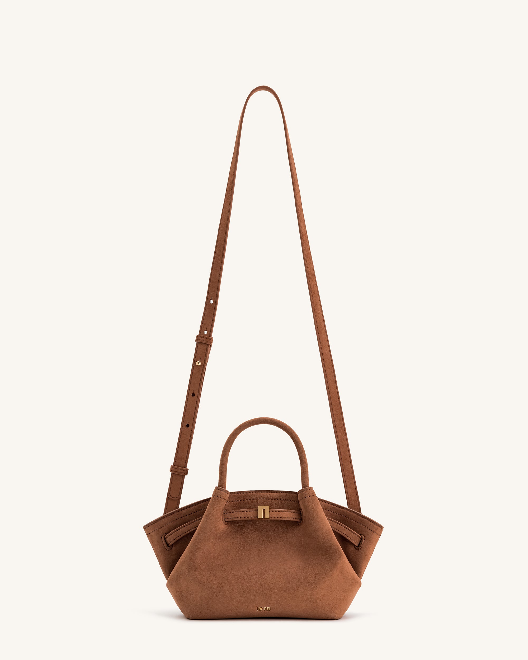 Mini Tote Bag Brown Faux Suede Women bag JW PEI Hana