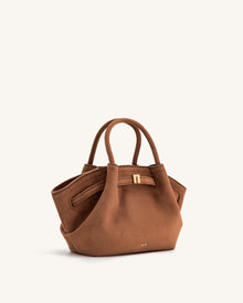 Hana Mini Faux Suede Tote Bag - Brown