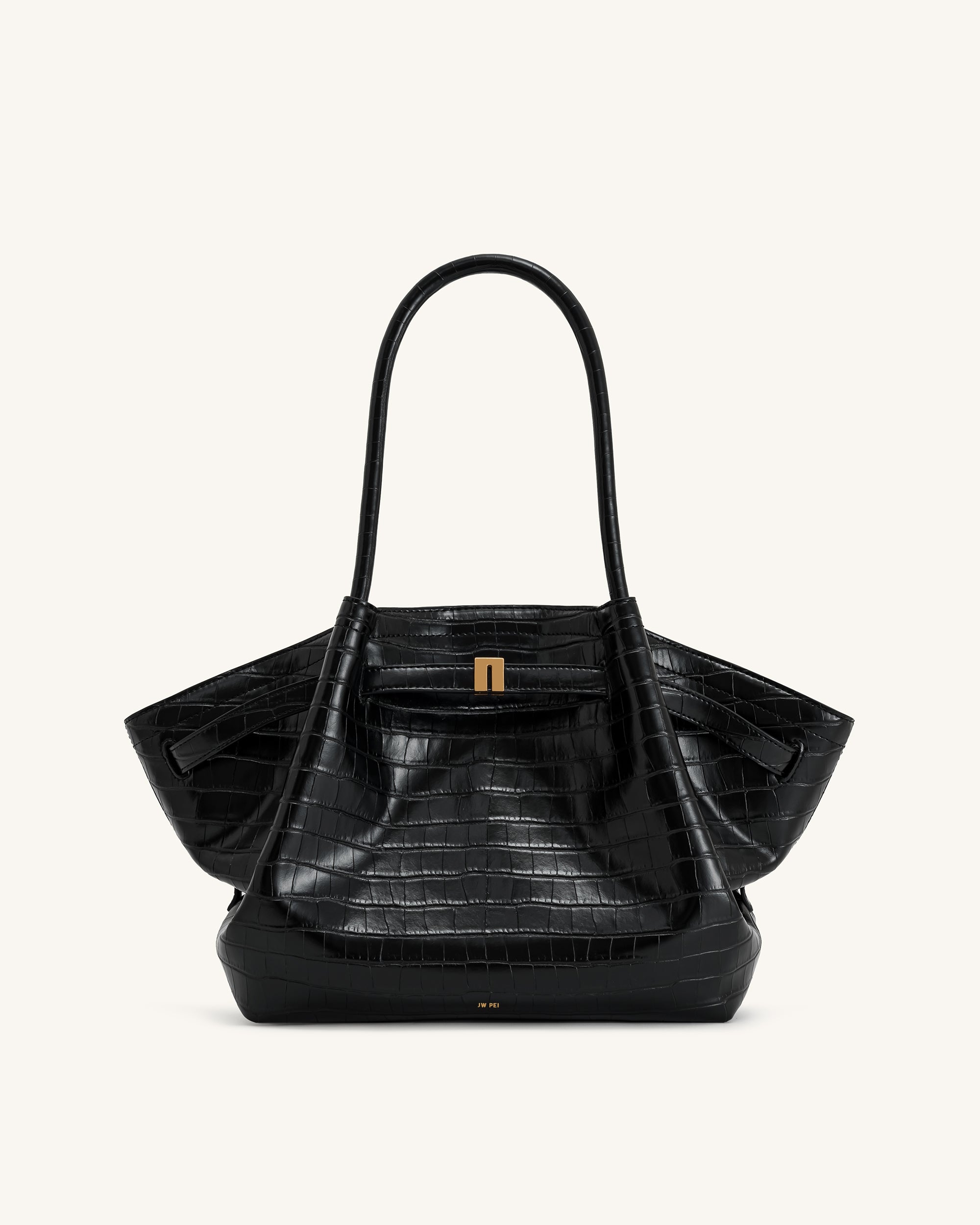 Hana Medium Tote Bag Black Croc Online Shopping JW Pei