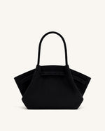 Hana Medium Faux Suede Tote Bag - Black