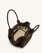 Hana Medium Faux Fur Tote Bag - Mocha Brown