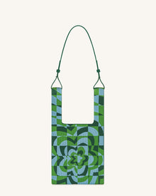 Shea Knitted Tote Bag - Dark Green & Green & Ice