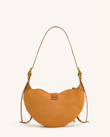 Tessa Suede Shoulder Bag - Camel