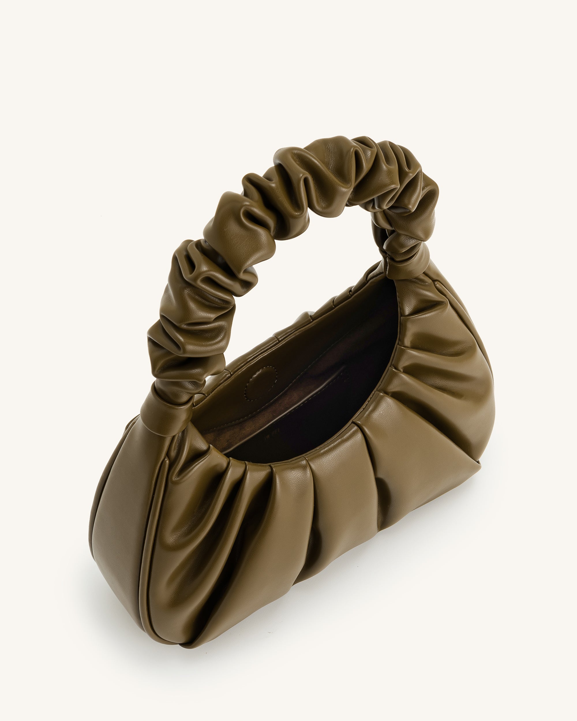 Geometric Embossed Hobo Bag Ruched Handle Medium