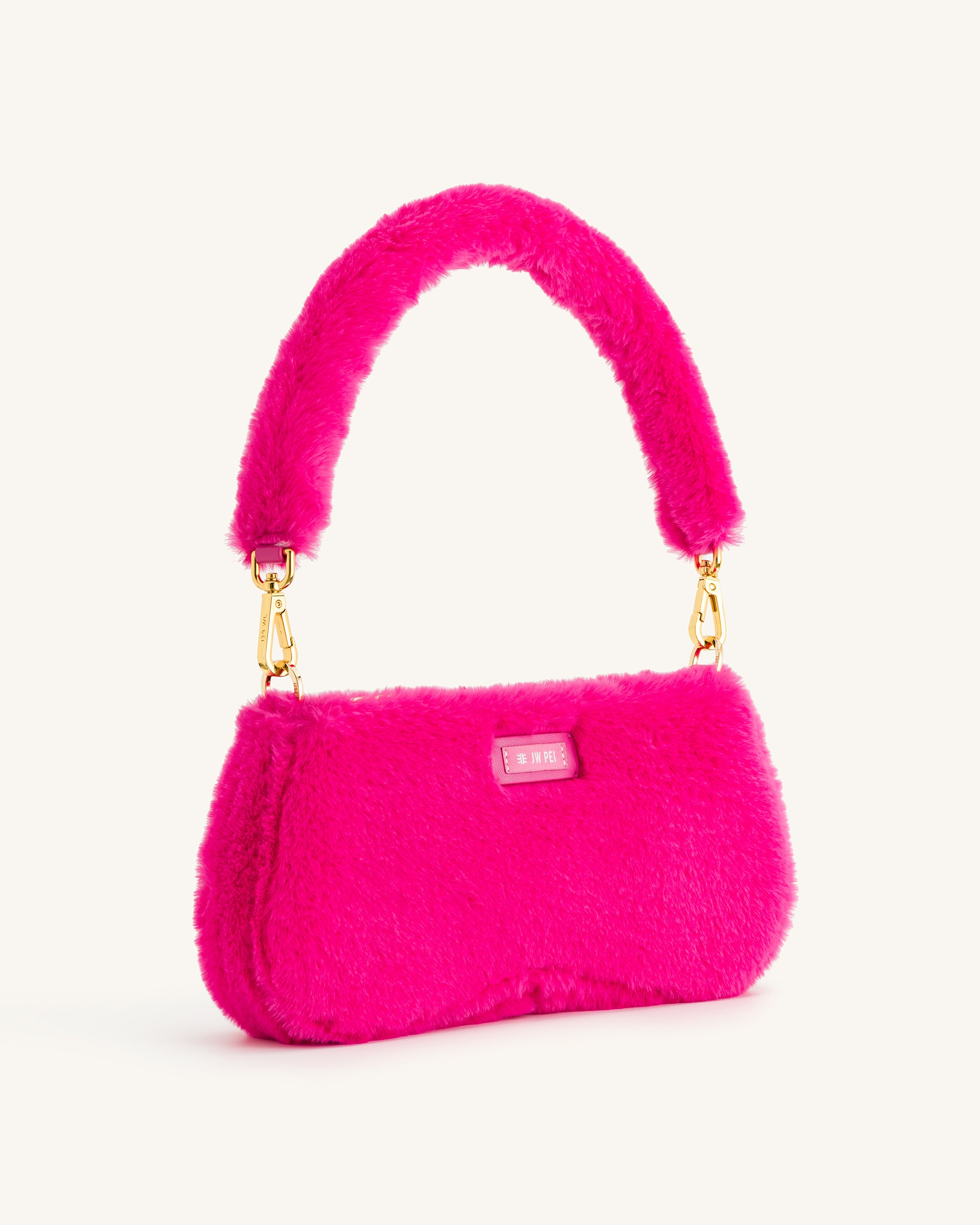 Eva Faux Fur Fabric Shoulder Bag - Hot Pink - JW PEI