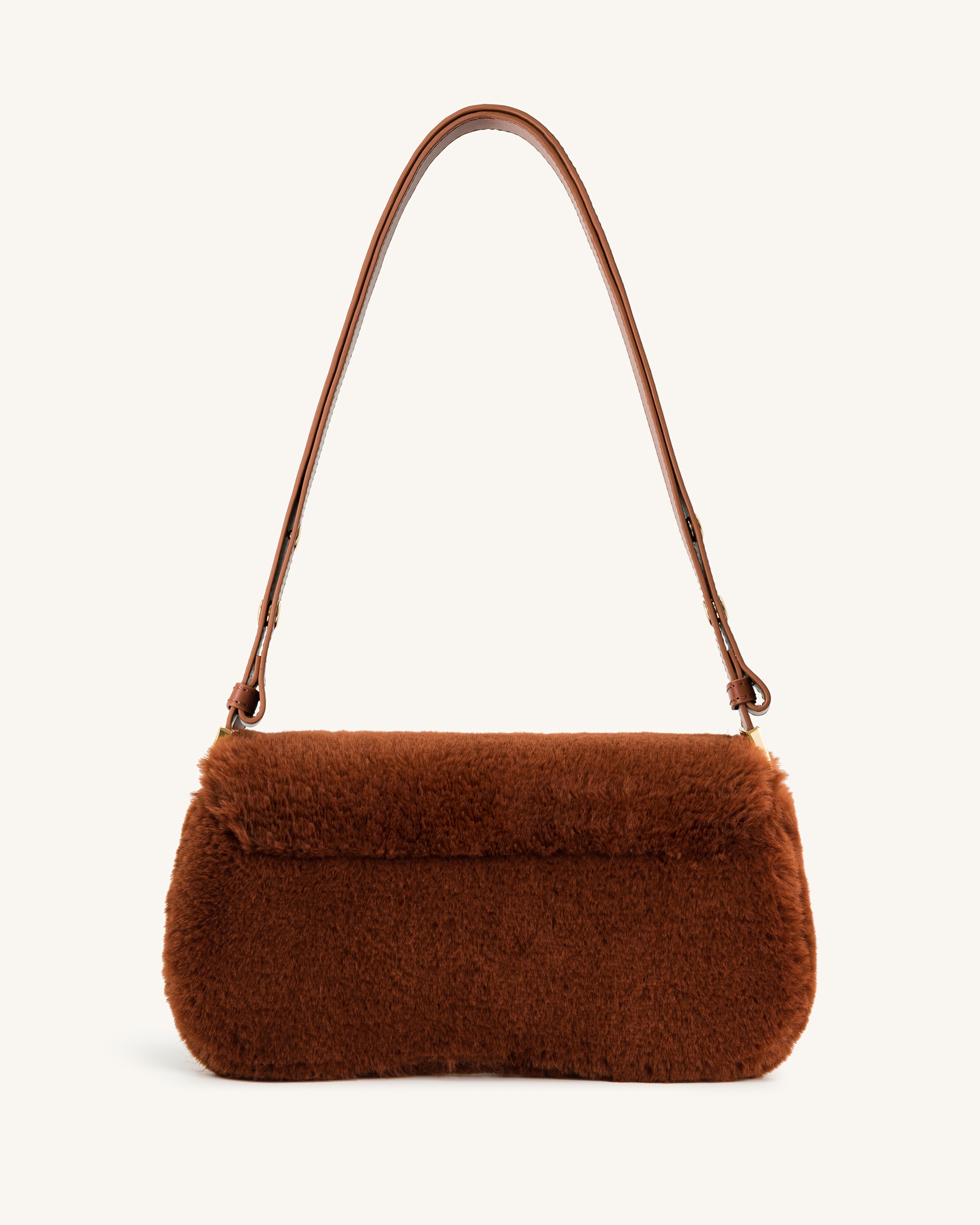 Joy Faux Fur Shoulder Bag - Caramel - JW PEI