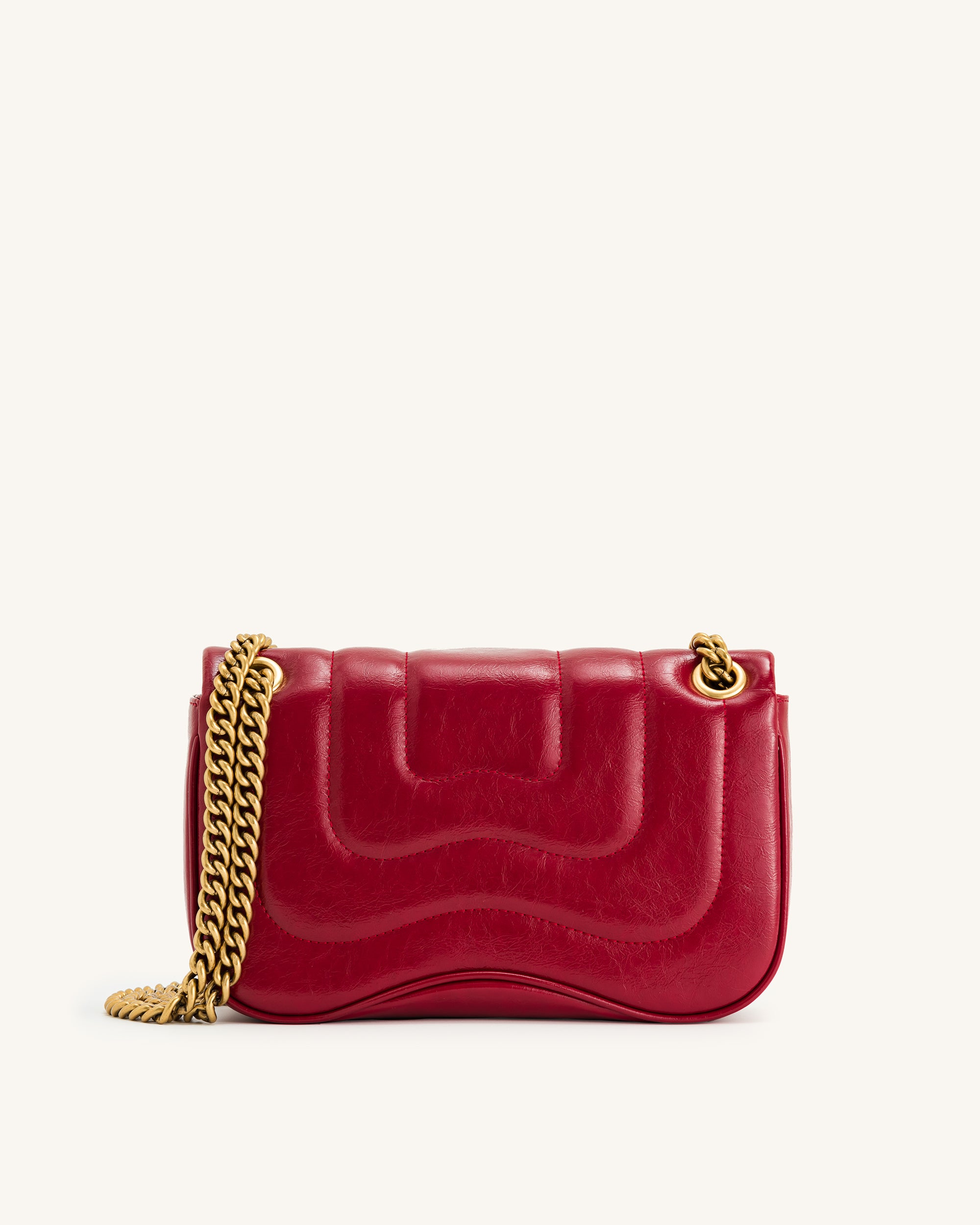 Tina Quilted Chain Crossbody - Claret