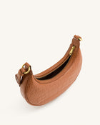 Carly Saddle Bag - Acorn Brown Croc